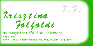 krisztina folfoldi business card